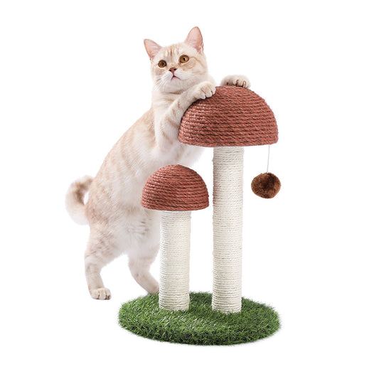 Arbre à chat design champignon vert et blanc