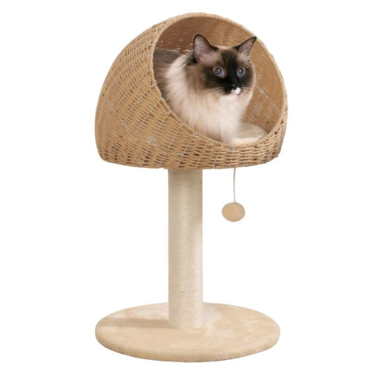 Arbre à chat design luxe japonais osier avec nid